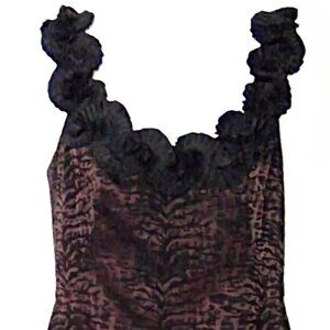 Maggie London Sleeveless Dress Animal Print Scoop Party Lined Stretch EUC Sz 6